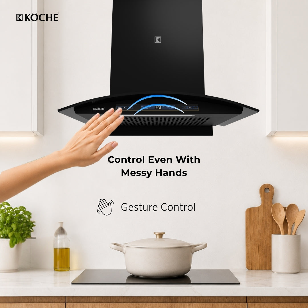 Köche Enzo 60 kitchen chimney with gesture control.