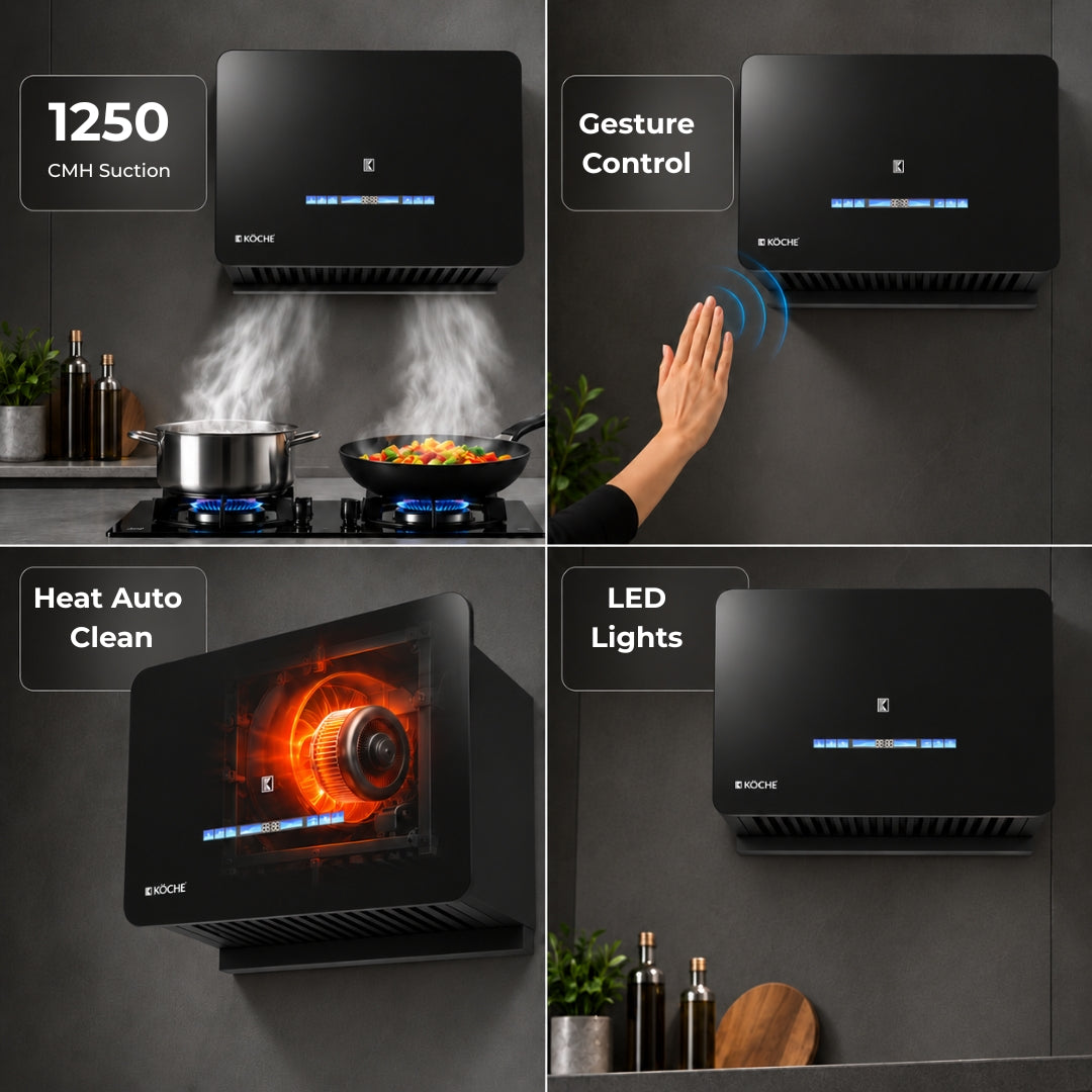 Aero 60 BLDC Ductless Chimney | Plug N Play | 1250 CMH Suction | Auto Clean