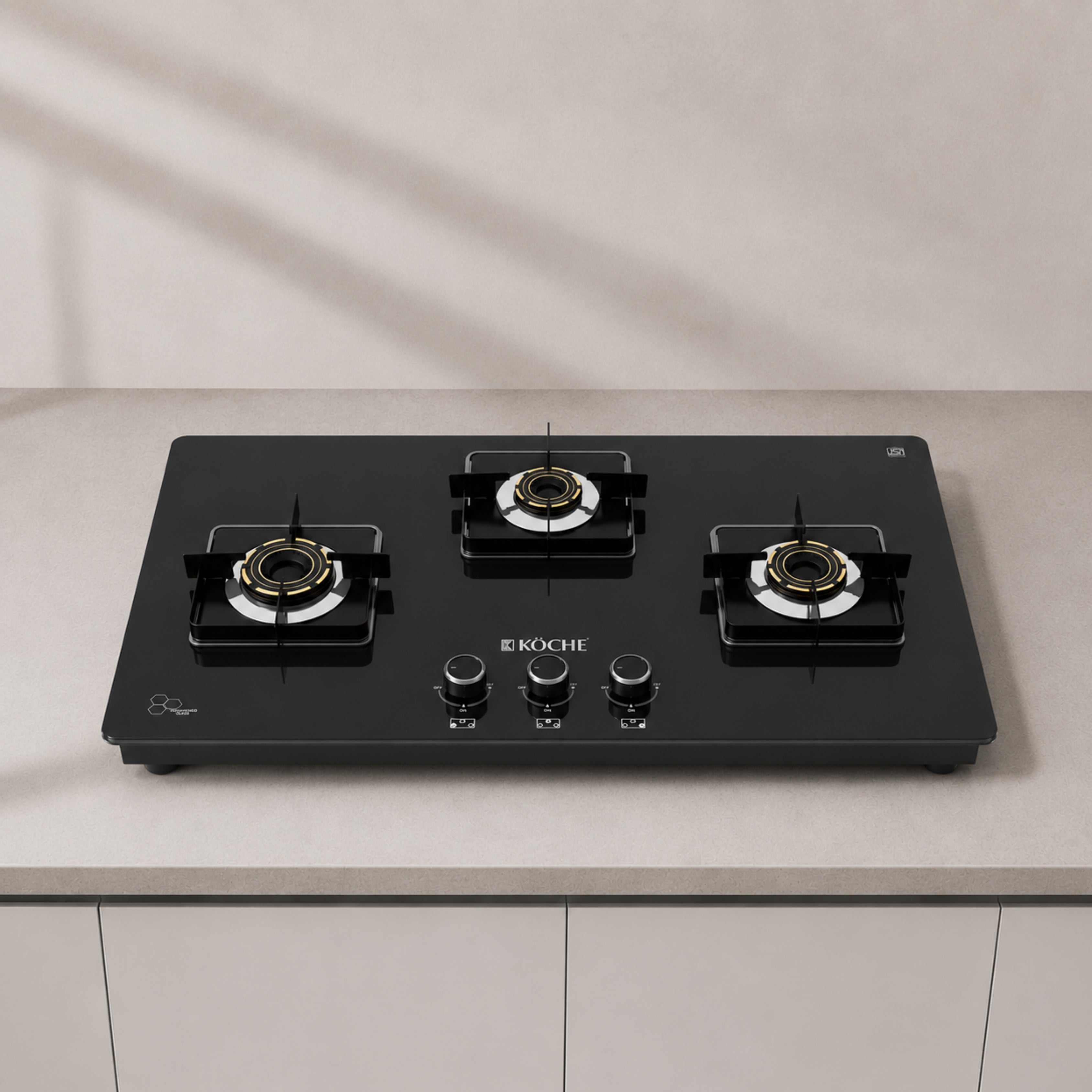 Koche Ivan 3 burner gas hobtop in kitchen