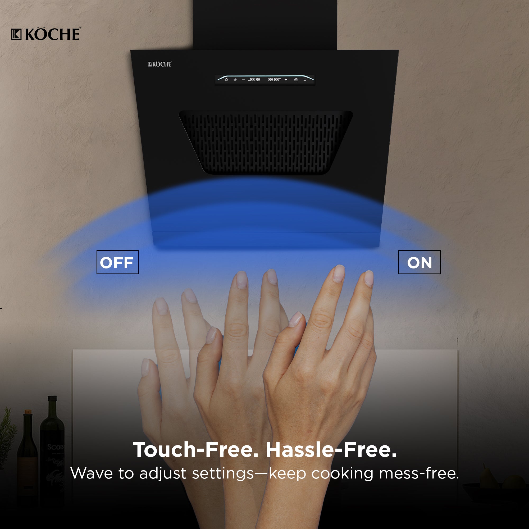 Köche Pronto 60 kitchen chimney with gesture control