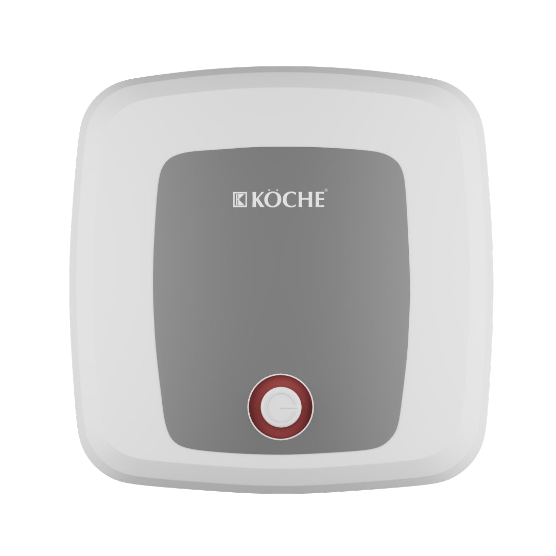 Köche Luma Square storage water heater in white with red indicator button