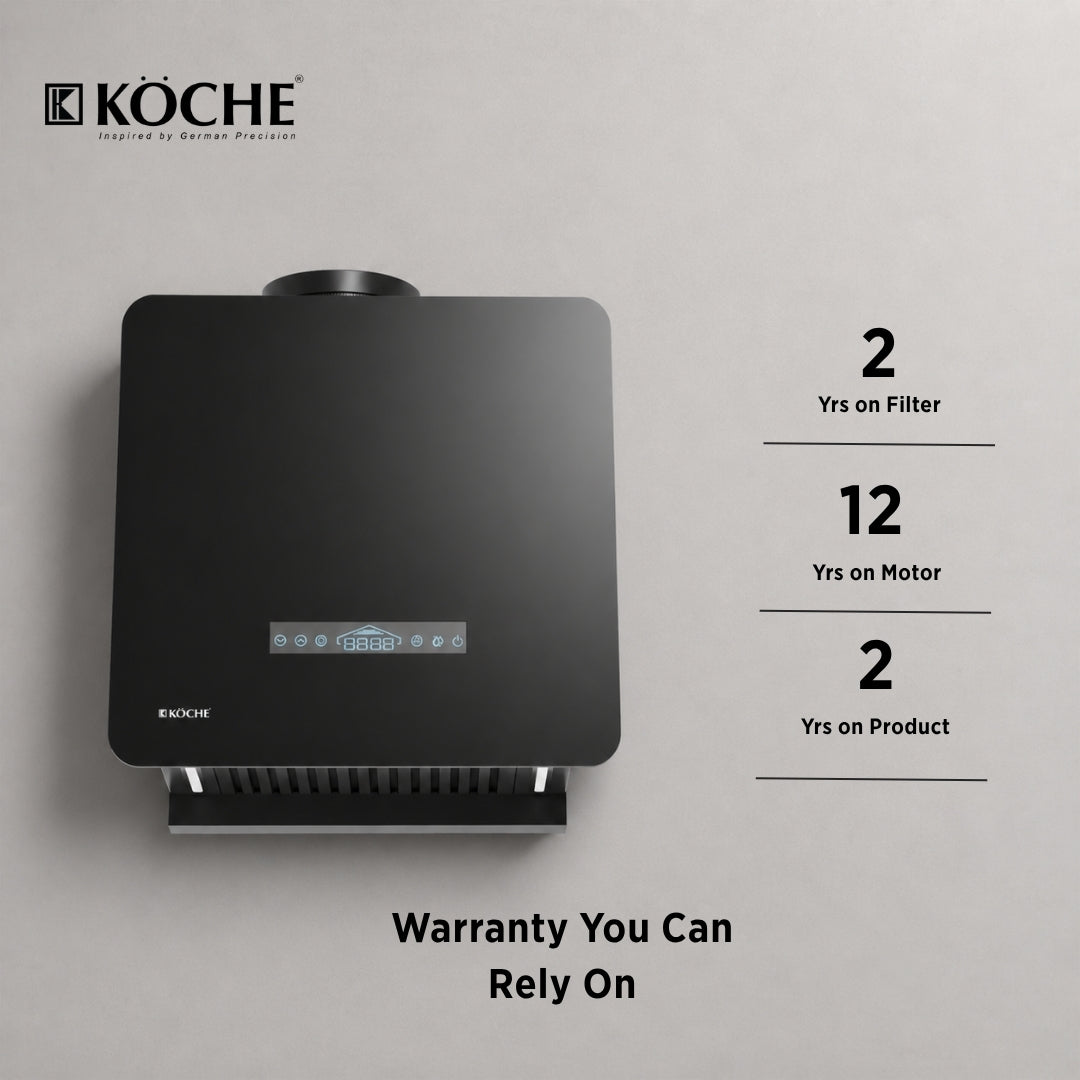 Köche Port 60 portable BLDC kitchen chimney warranty and service information