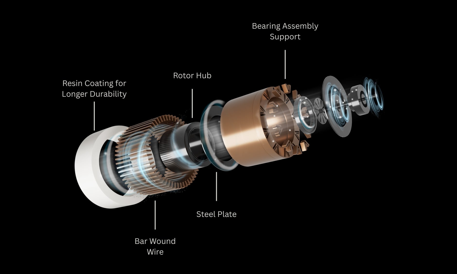 BLDC motor powered kitchen chimney technical illustration