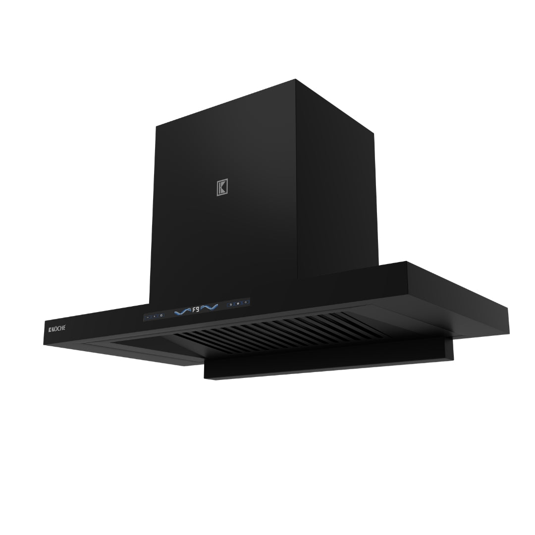 Stark 90 BLDC chimney side view showing modern wall-mounted design