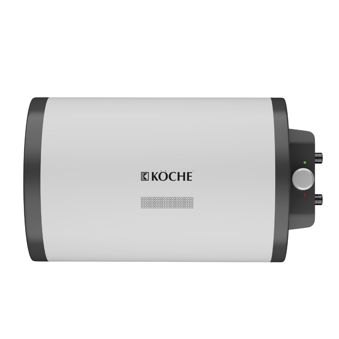 Köche Vita Pro HZ ABS horizontal water heater in white with black control panel