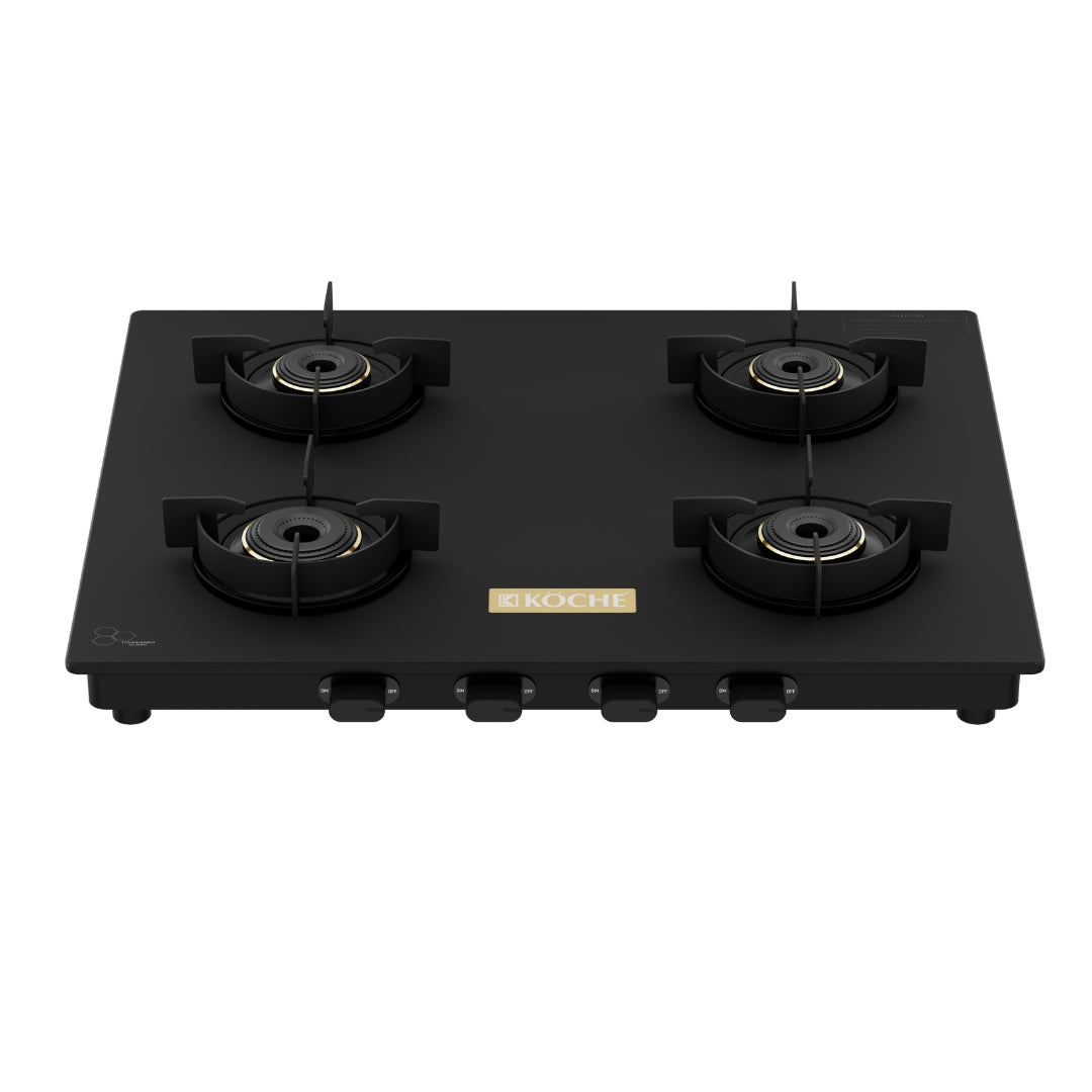 Köche Flamaro 4B Manual Ignition Matt Cooktop with four brass burners