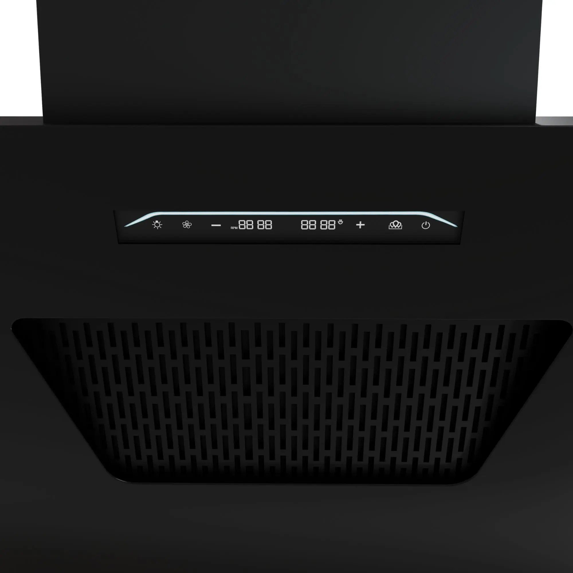 Köche Pronto 60 BLDC chimney side view in black finish