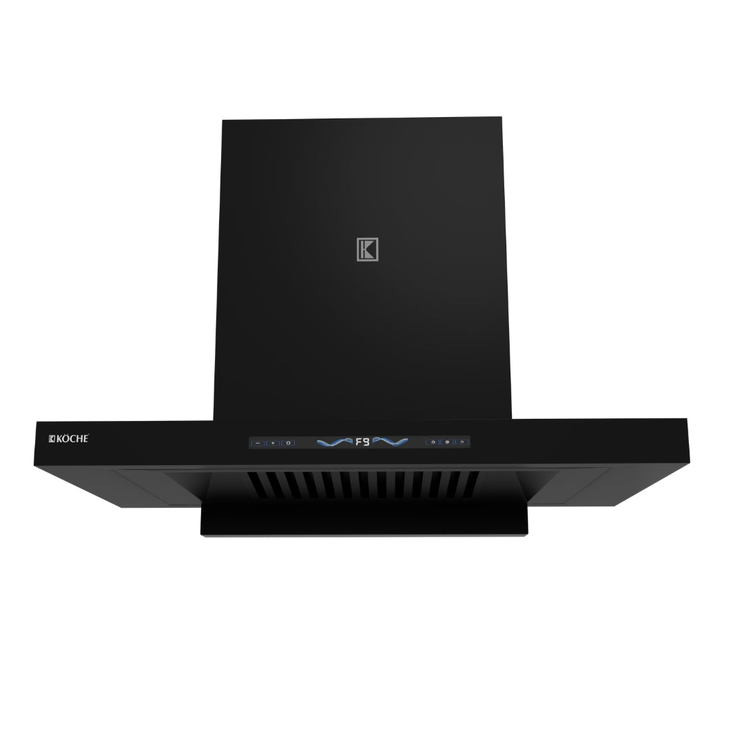 Stark 90 BLDC kitchen chimney black hood product image on white background