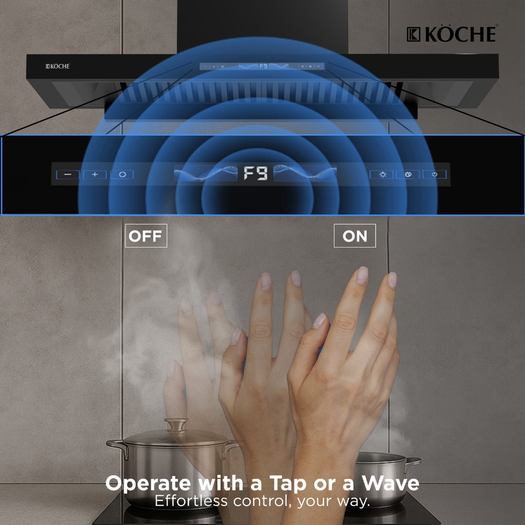 Köche Stark 90 kitchen chimney with gesture control