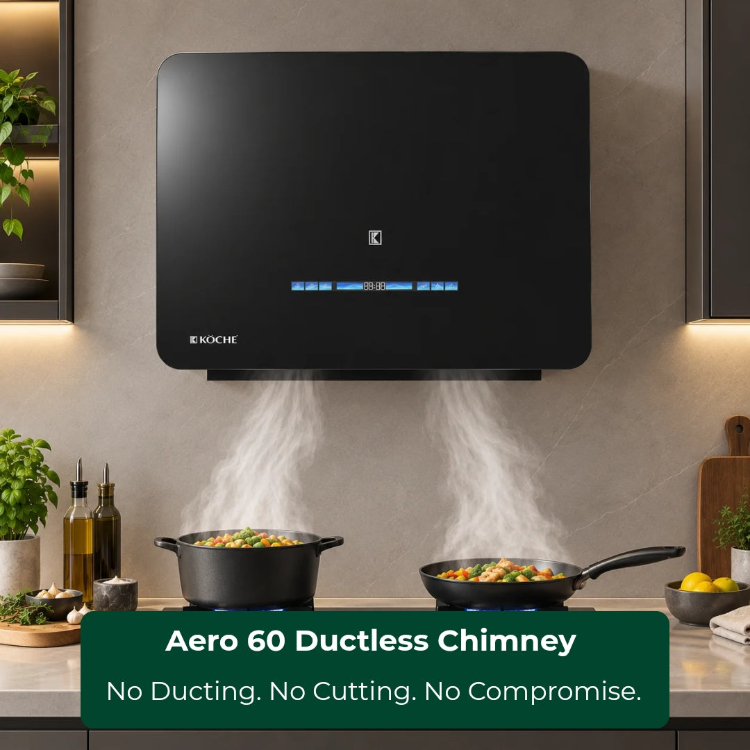 Aero 60 BLDC Ductless Chimney | Plug N Play | 1250 CMH Suction | Auto Clean