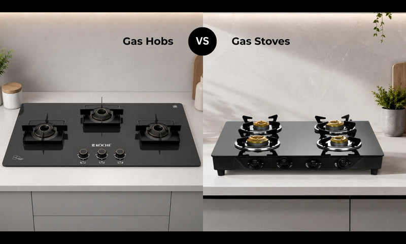 Difference between gas stove and gas hob — side by side comparison