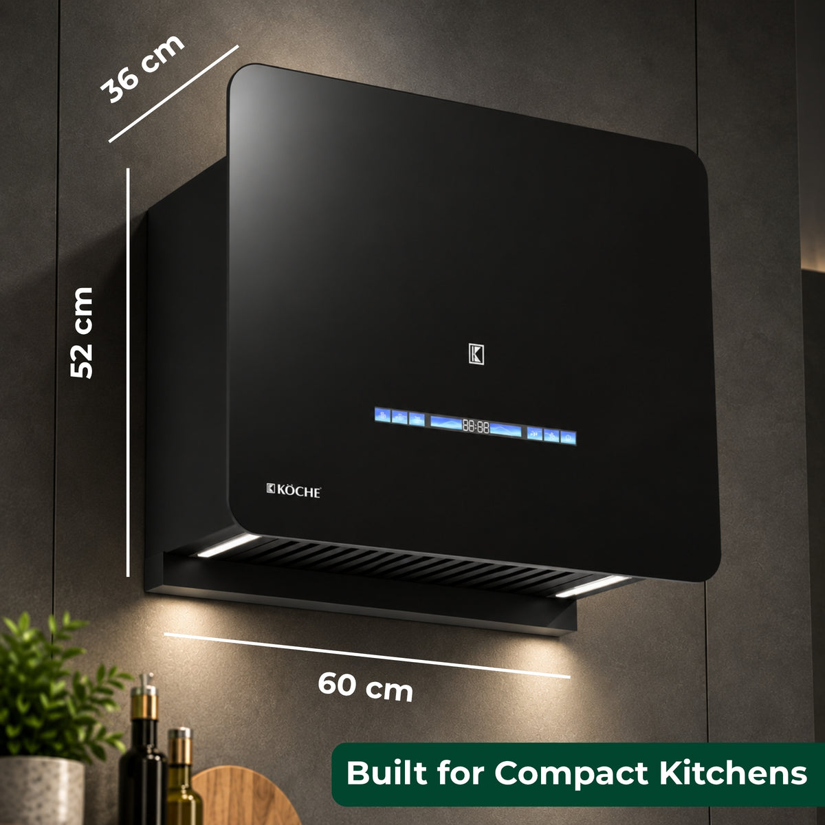 Aero 60 BLDC Ductless Chimney | Plug N Play | 1250 CMH Suction | Auto Clean