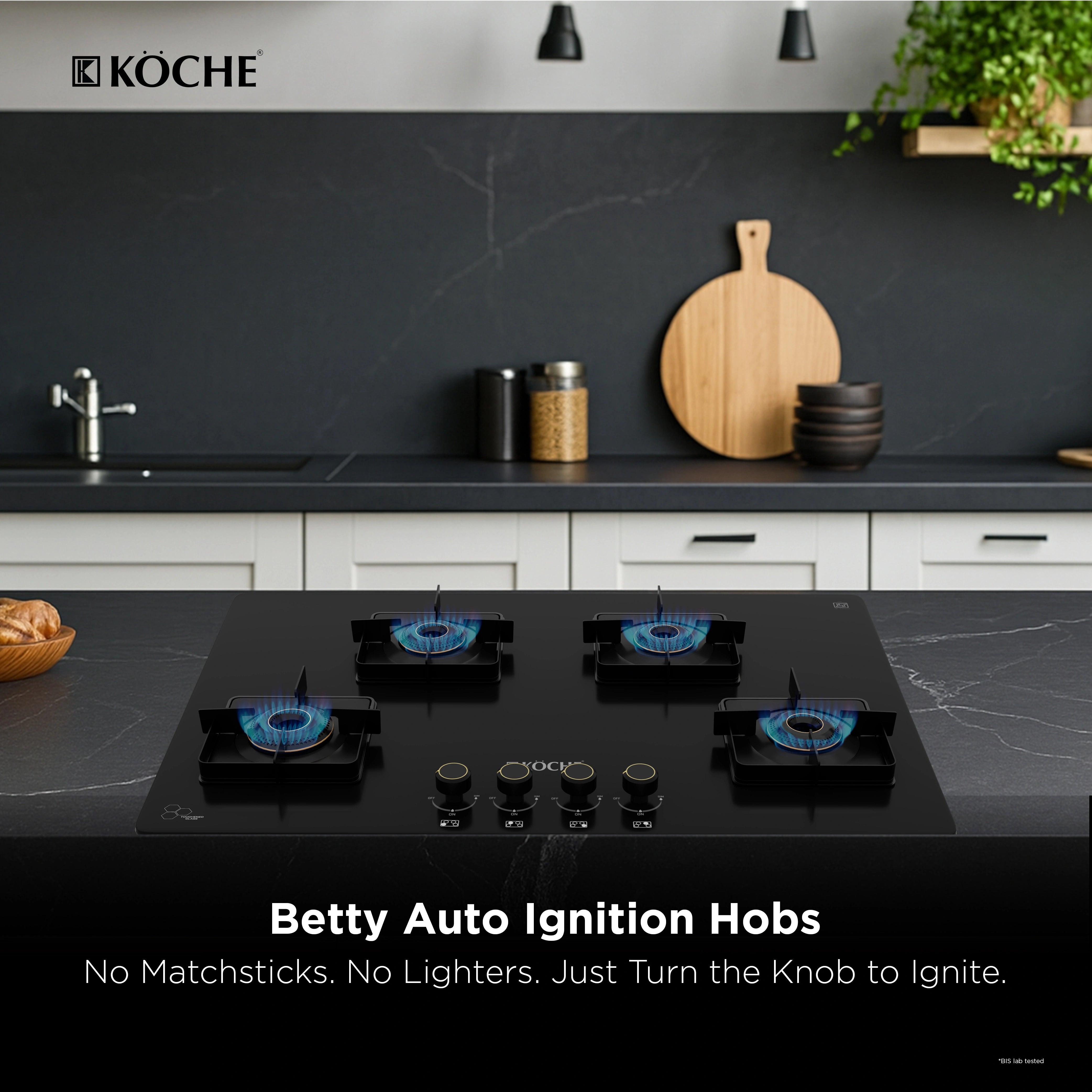 Betty 4B Auto Ignition Built-In Hob