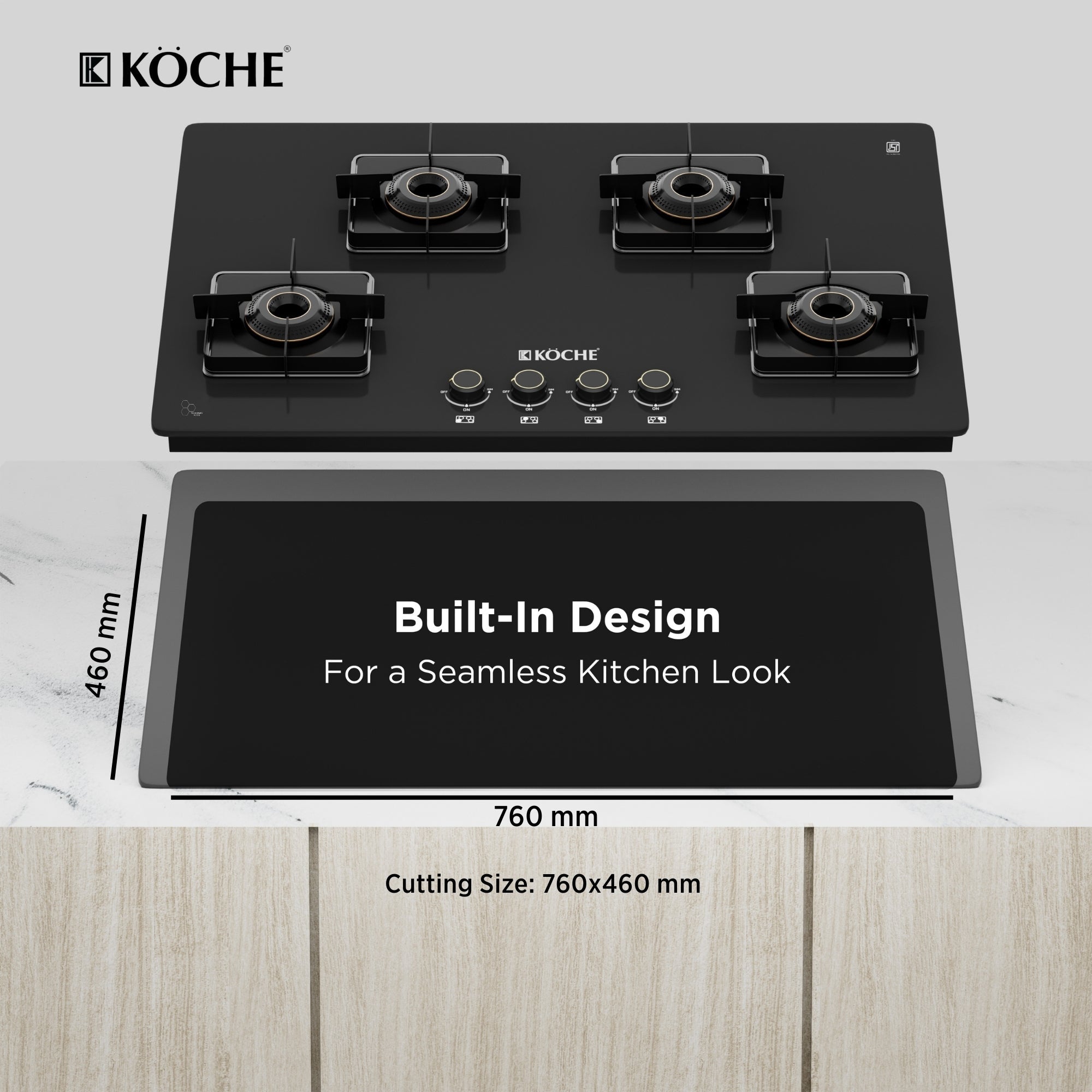 Betty 4B Auto Ignition Built-In Hob Köche