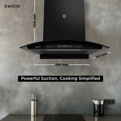 Köche Enzo 60 chimney with dimensions 