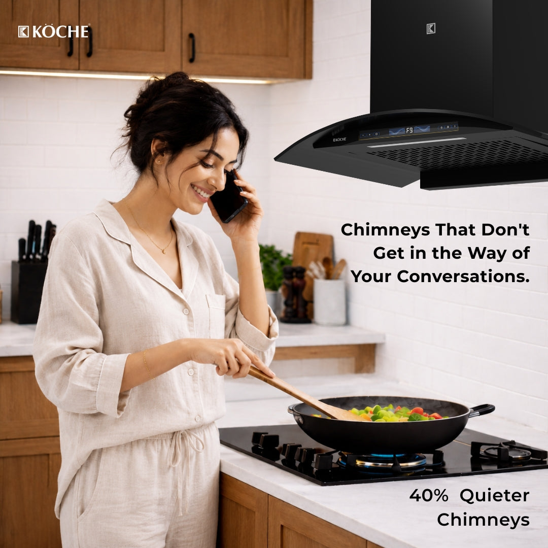 Köche Enzo 75 low noise kitchen chimney.
