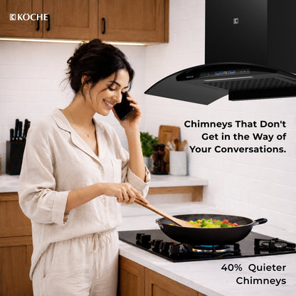 Köche Enzo 90 low noise kitchen chimney.