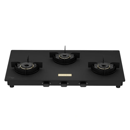 Köche Flamaro 3-burner gas hobtop with black glass and manual ignition