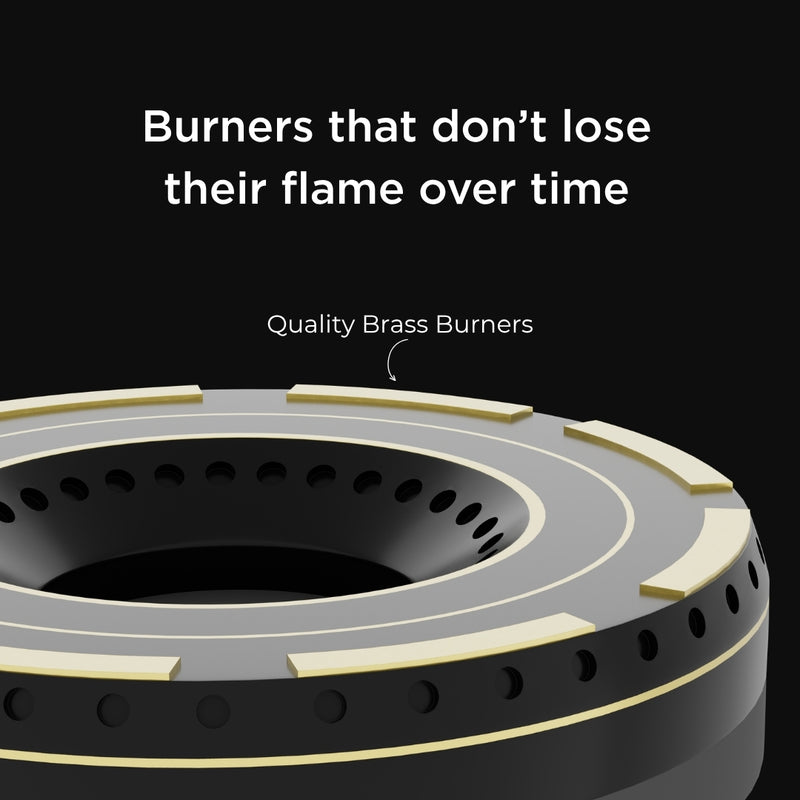   Ivan 4B Auto Ignition Hobtop Köche Ivan gas hob with quality brass burners for consistent flame performance. 