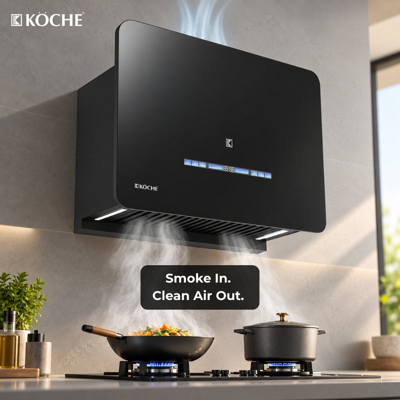   Aero 60 BLDC Ductless Chimney | Plug N Play | 1250 CMH Suction | Auto Clean Koche Aero Smoke Filtration 