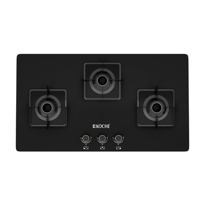 Top angle shot of Betty 3 burner Hob on white background