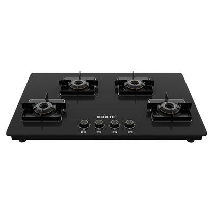 Köche black betty hob with four burners on a white background