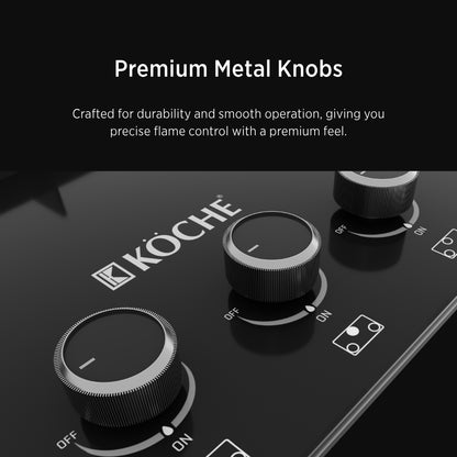 Koche Ivan hobtop with premium metal knobs