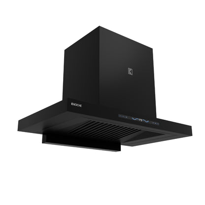 Stark 75 BLDC chimney side view compact modern kitchen chimney design