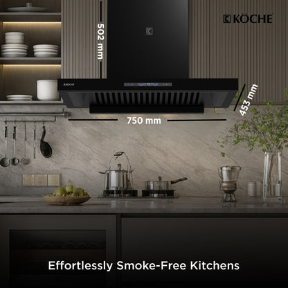 Stark 75cm Ducted BLDC Chimney | 1500 CMH Suction | Auto Clean