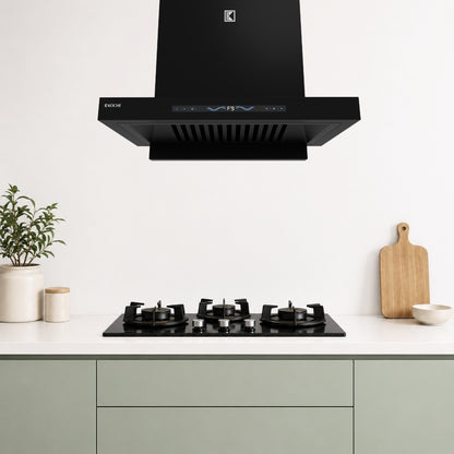Köche Stark 60 BLDC kitchen chimney installed in a modern modular kitchen.