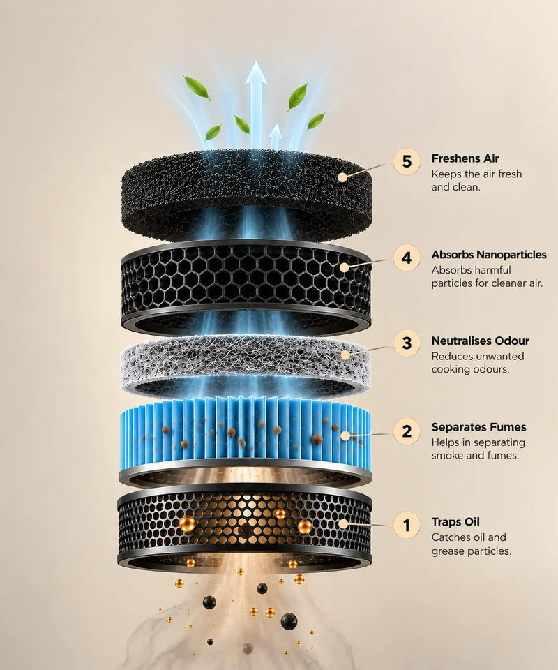   Port 60 Ductless BLDC Chimney | Plug N Play | 1400 CMH Suction | Auto Clean port 02 