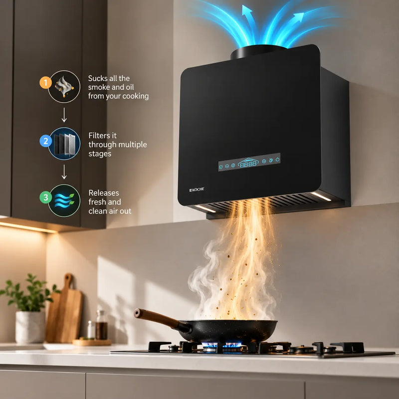   Port 60 Ductless BLDC Chimney | Plug N Play | 1400 CMH Suction | Auto Clean port 04 