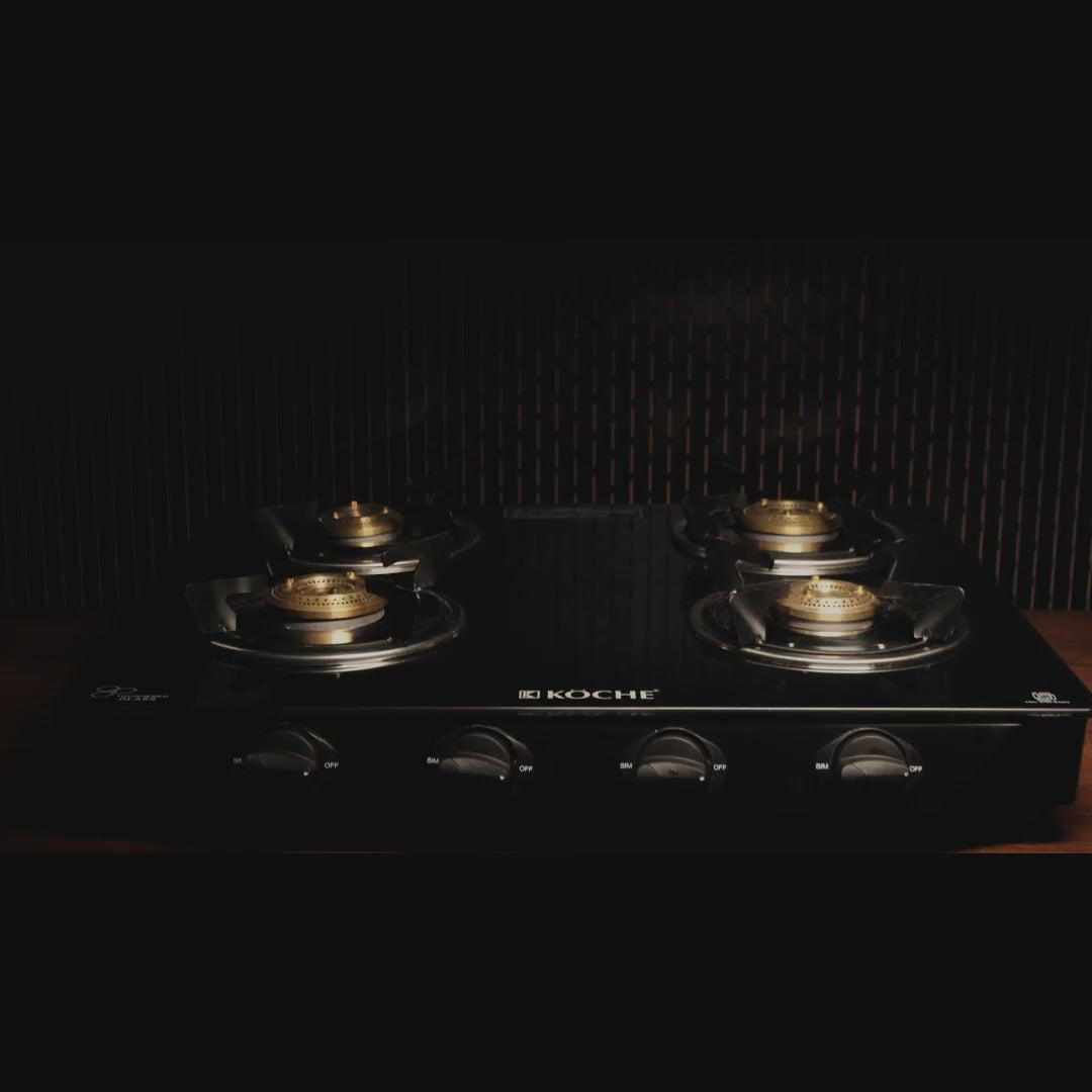 Köche Bren 4 burner cooktop video demonstrating cooking performance in modern kitchen setup